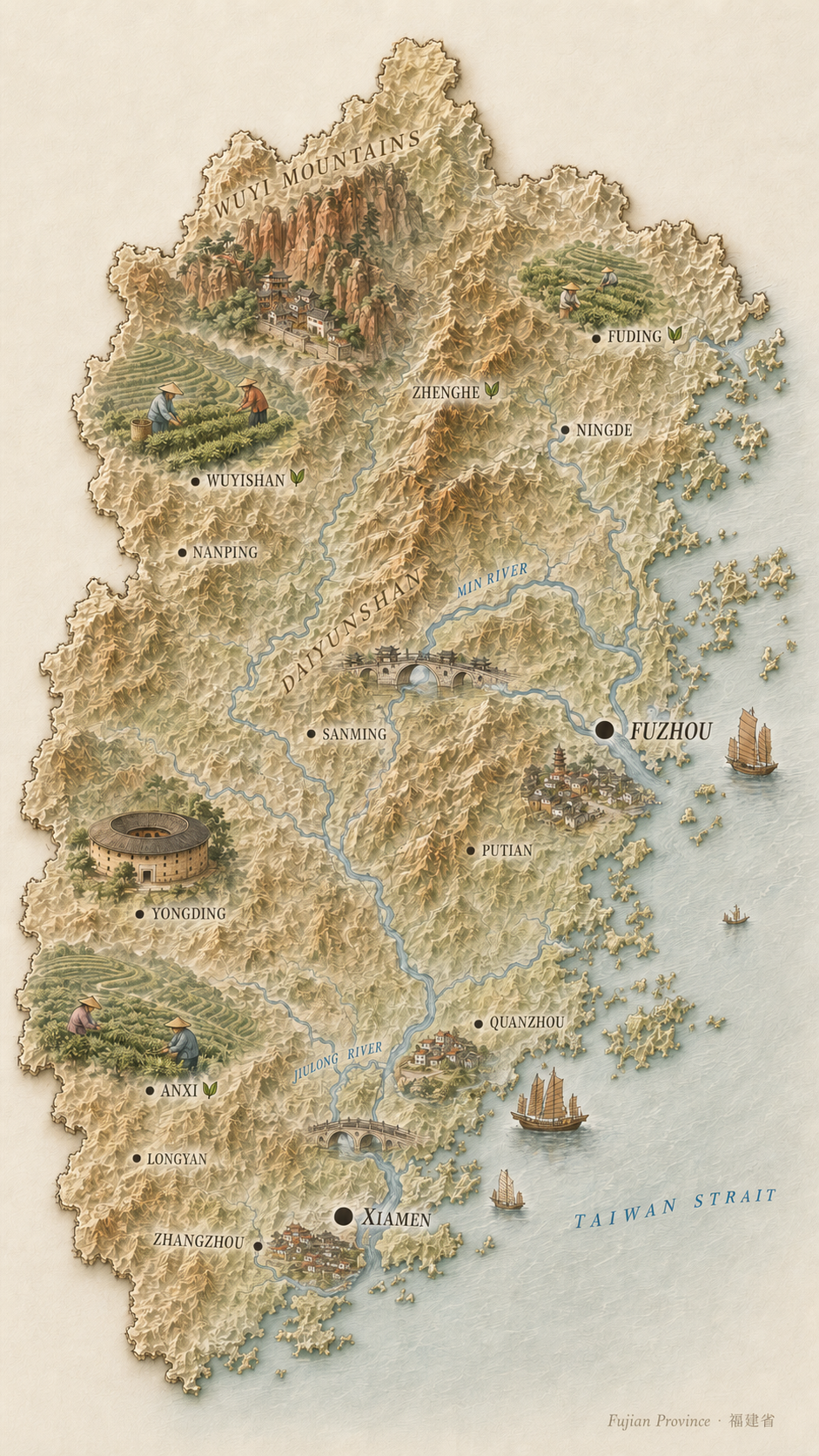 Фуцзянь editorial map
