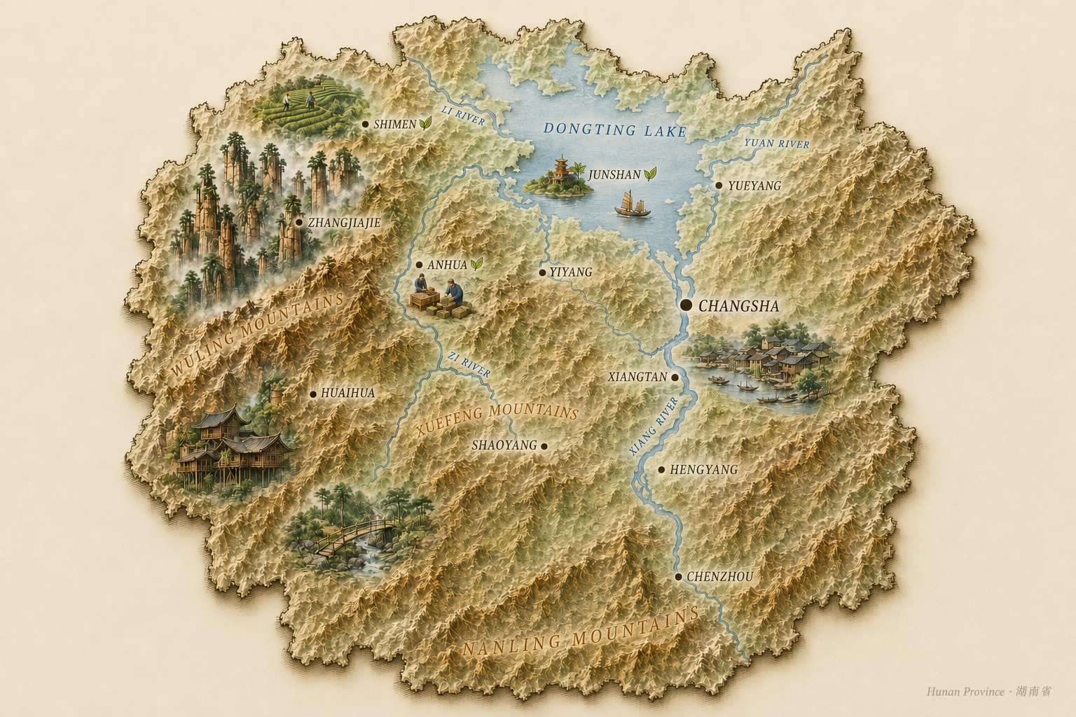 Хунань editorial map
