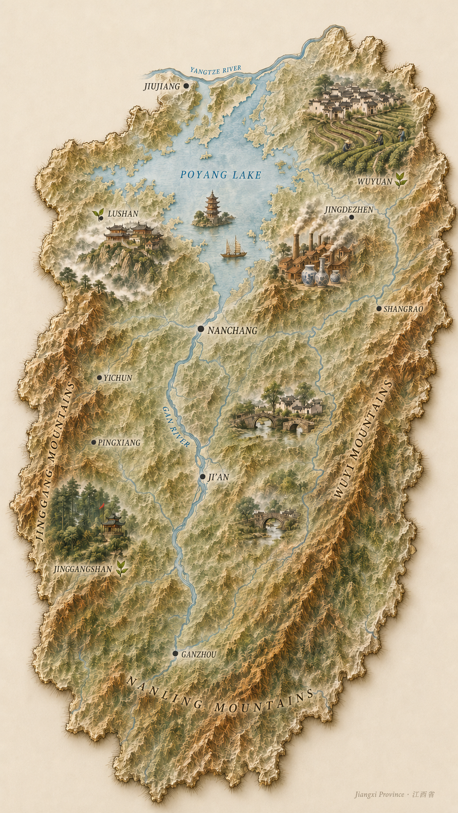 Цзянси editorial map