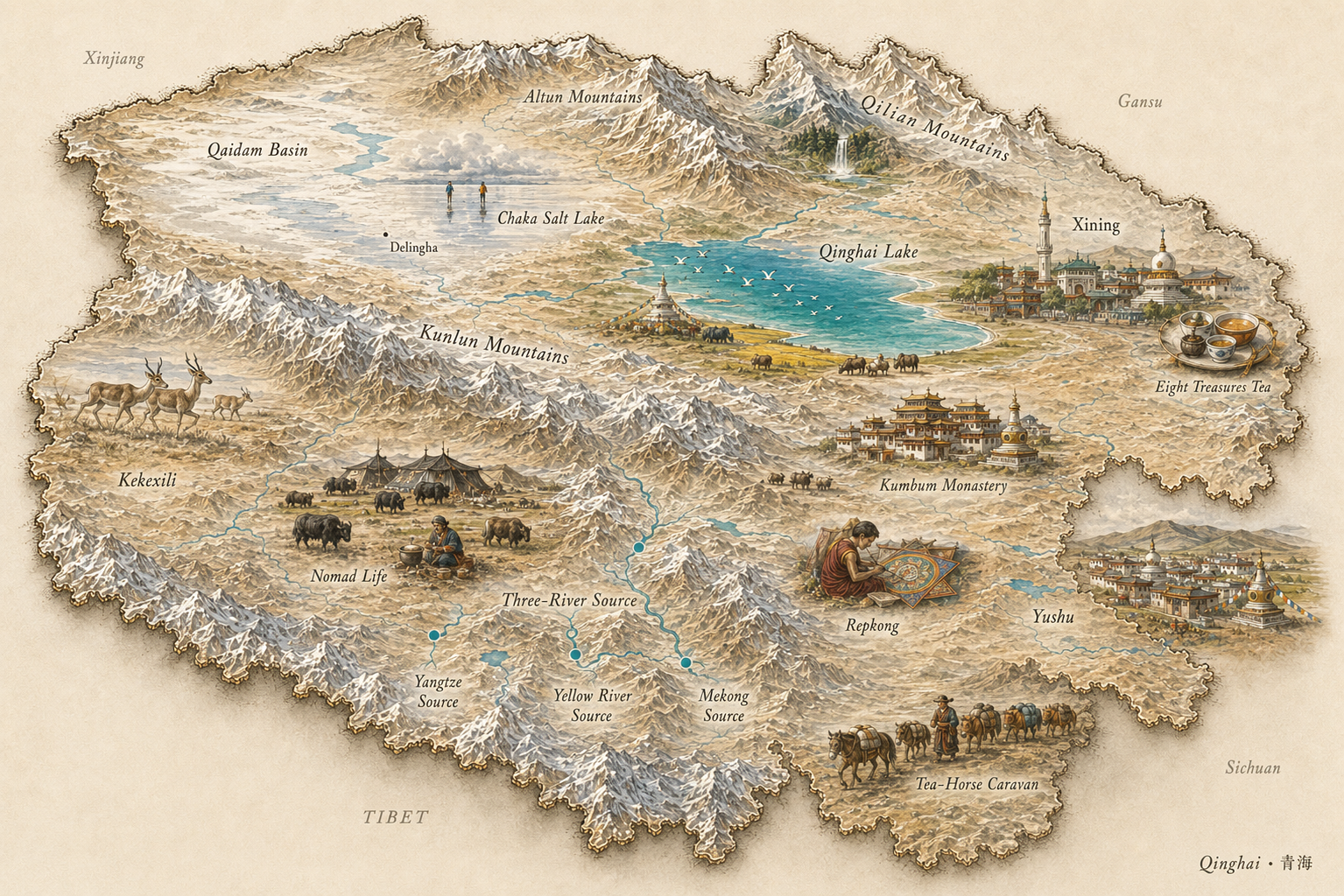 Цинхай editorial map