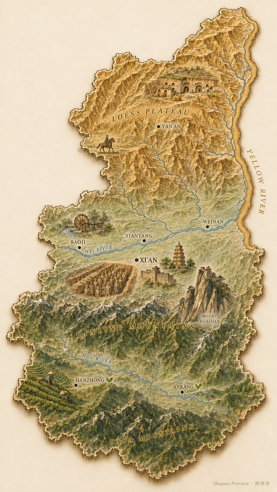Шэньси editorial map